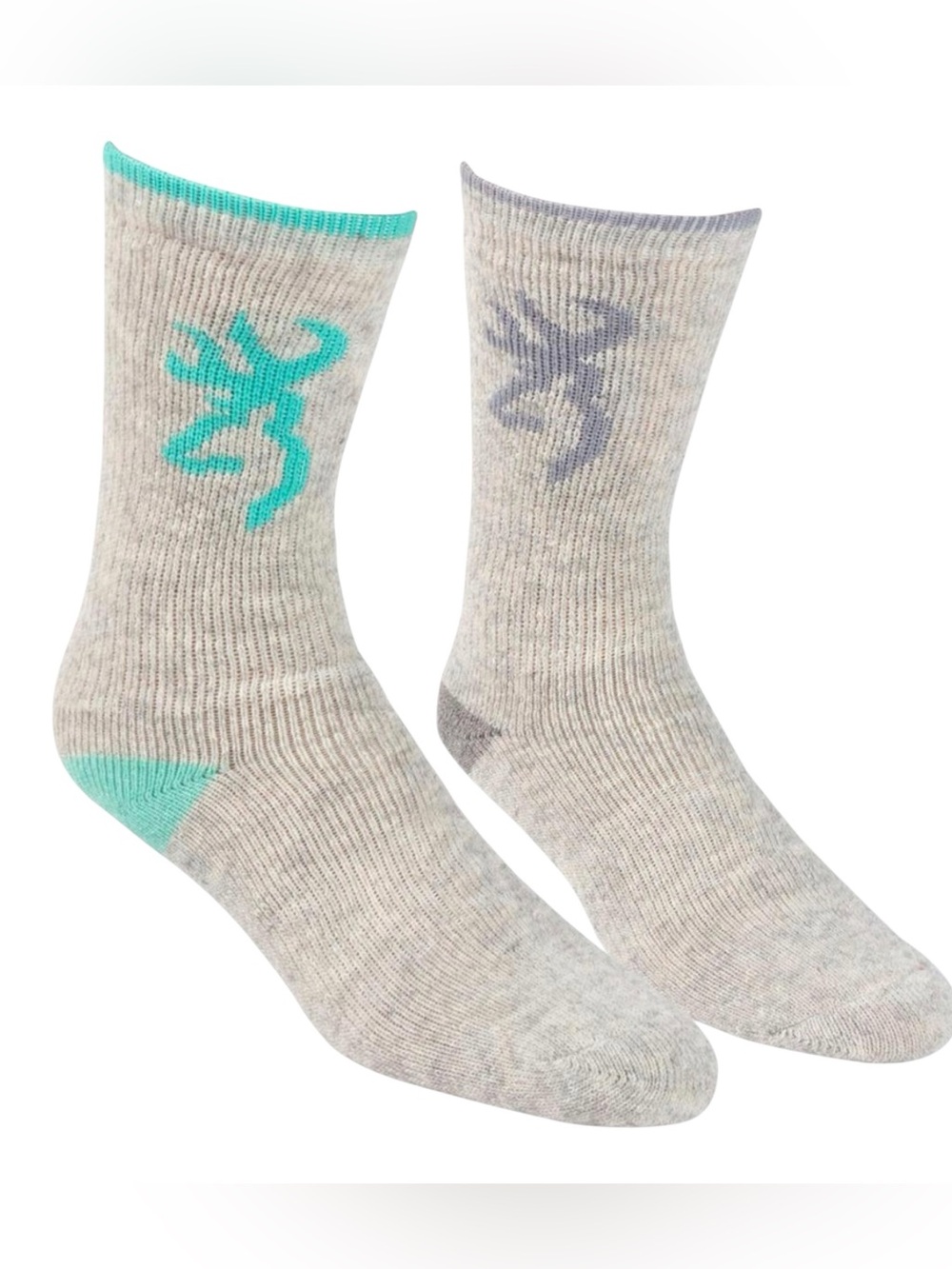 Browning Women's 2 Pack Hunting Hiking Socks - Light Gray - M